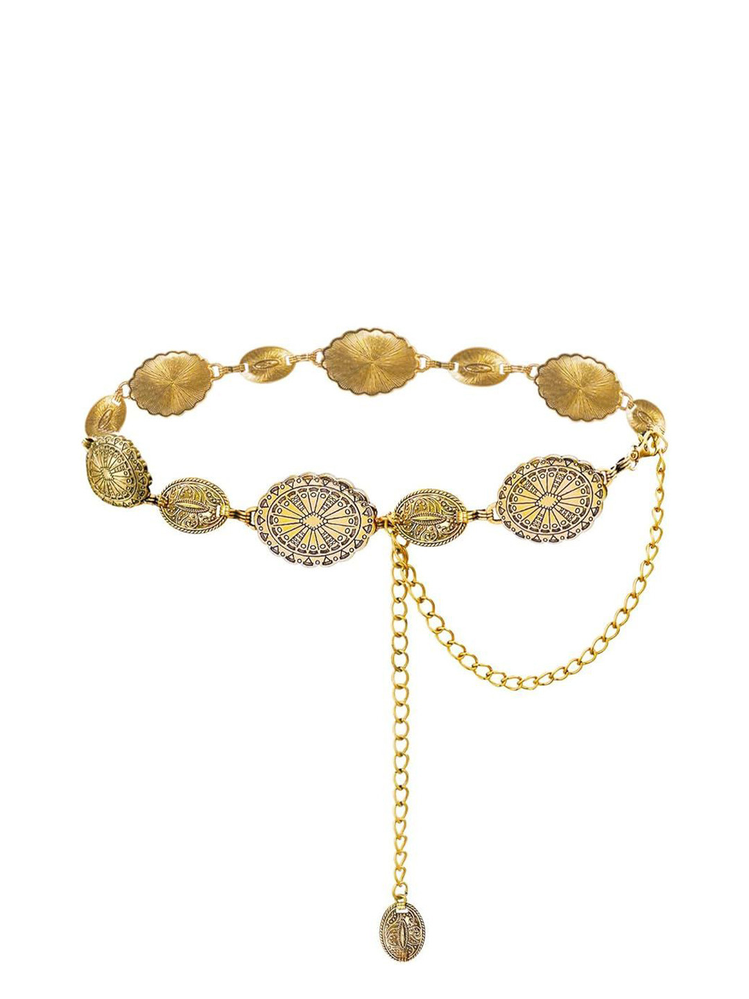 Alexvyan Dress Gold Embellished Metal Reversible Belt