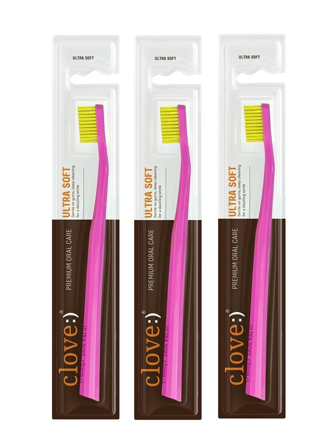 Clove Oral Care 3Pcs 4160 Bristles Toothbrush for Sensitive Teeth & Diamond Shaped Head