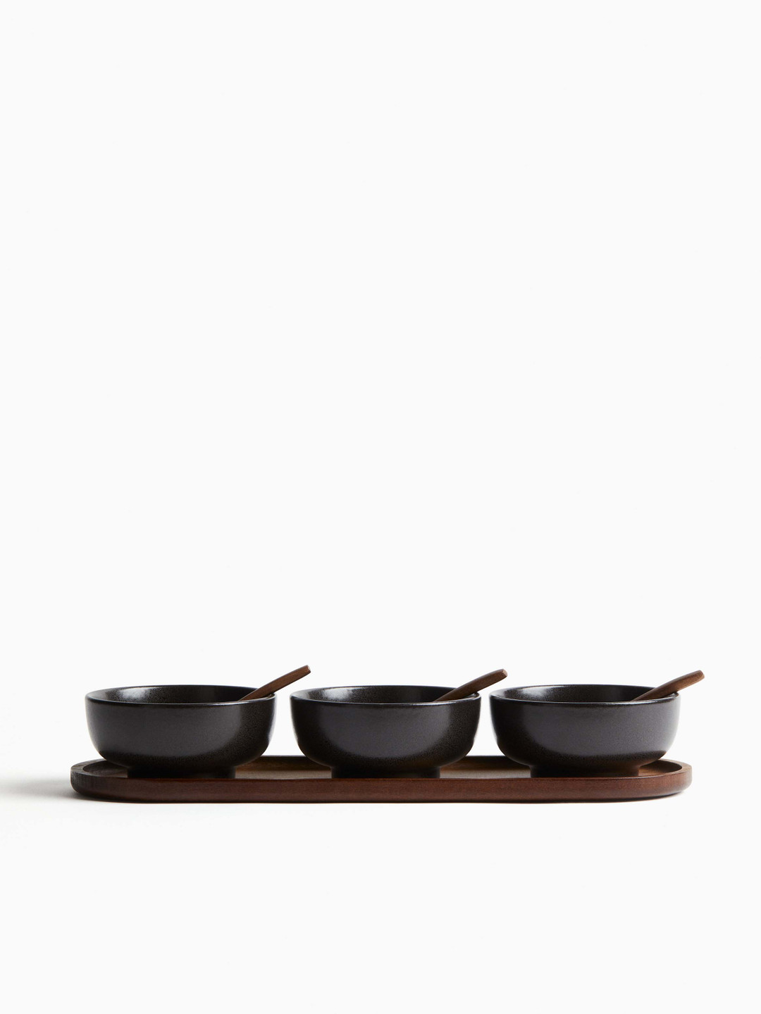 H&M Black 3-Pack Stoneware Serving Bowls
