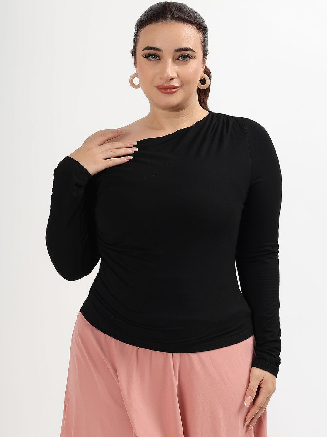 PELLE LUXUR One Shoulder Cotton Top