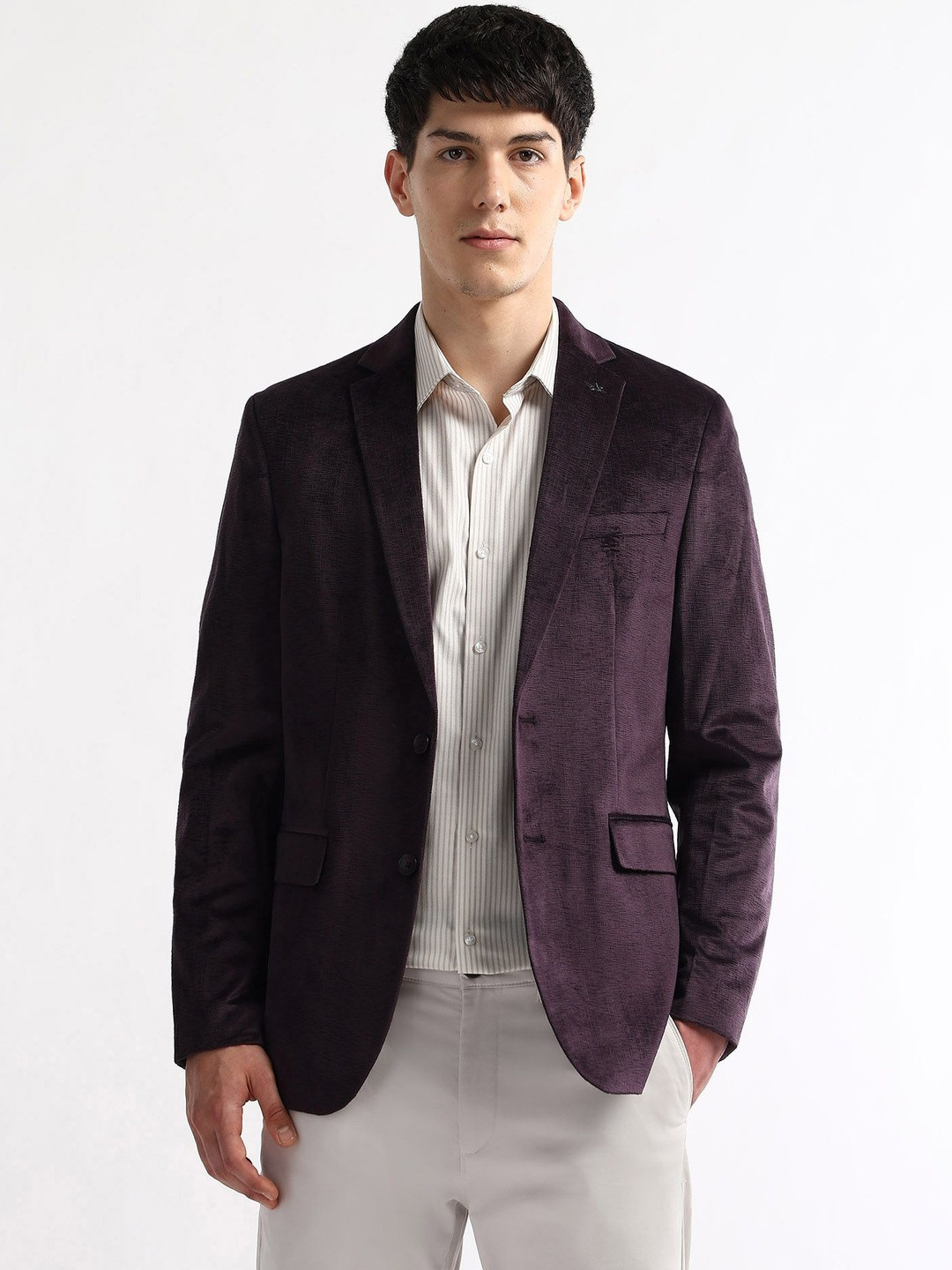 Arrow Notched Collar Single Breasted Blazer