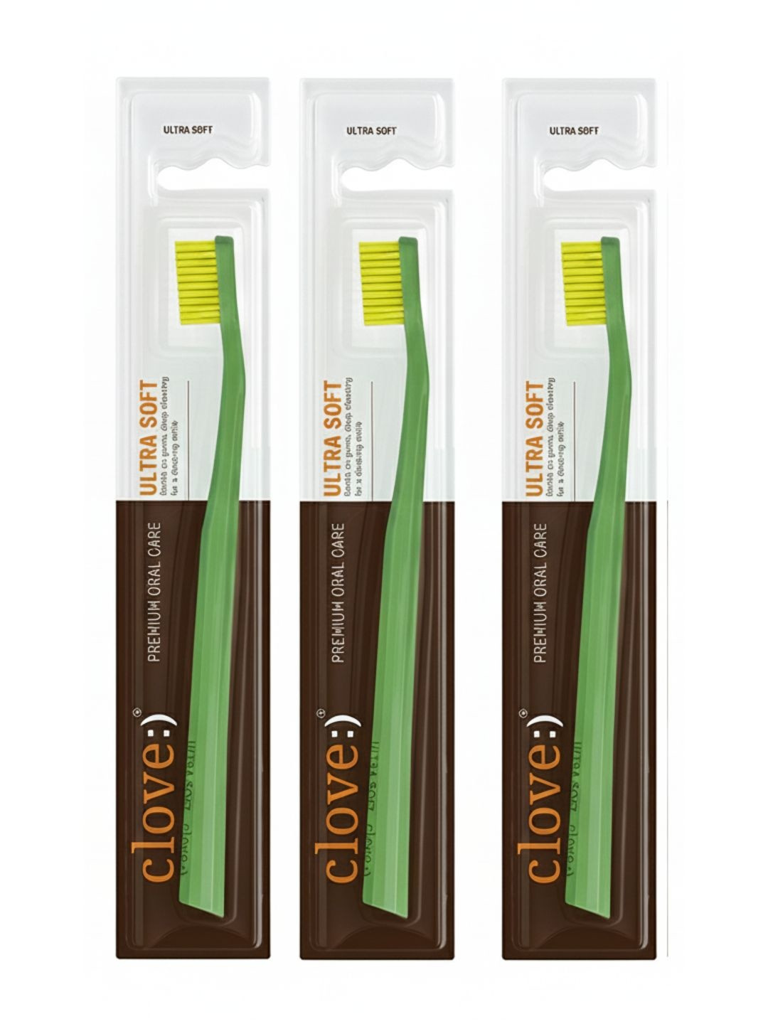 Clove Oral Care Set Of 3 Ultra Soft Bristles Toothbrush For Sensitive Teeth & Gums