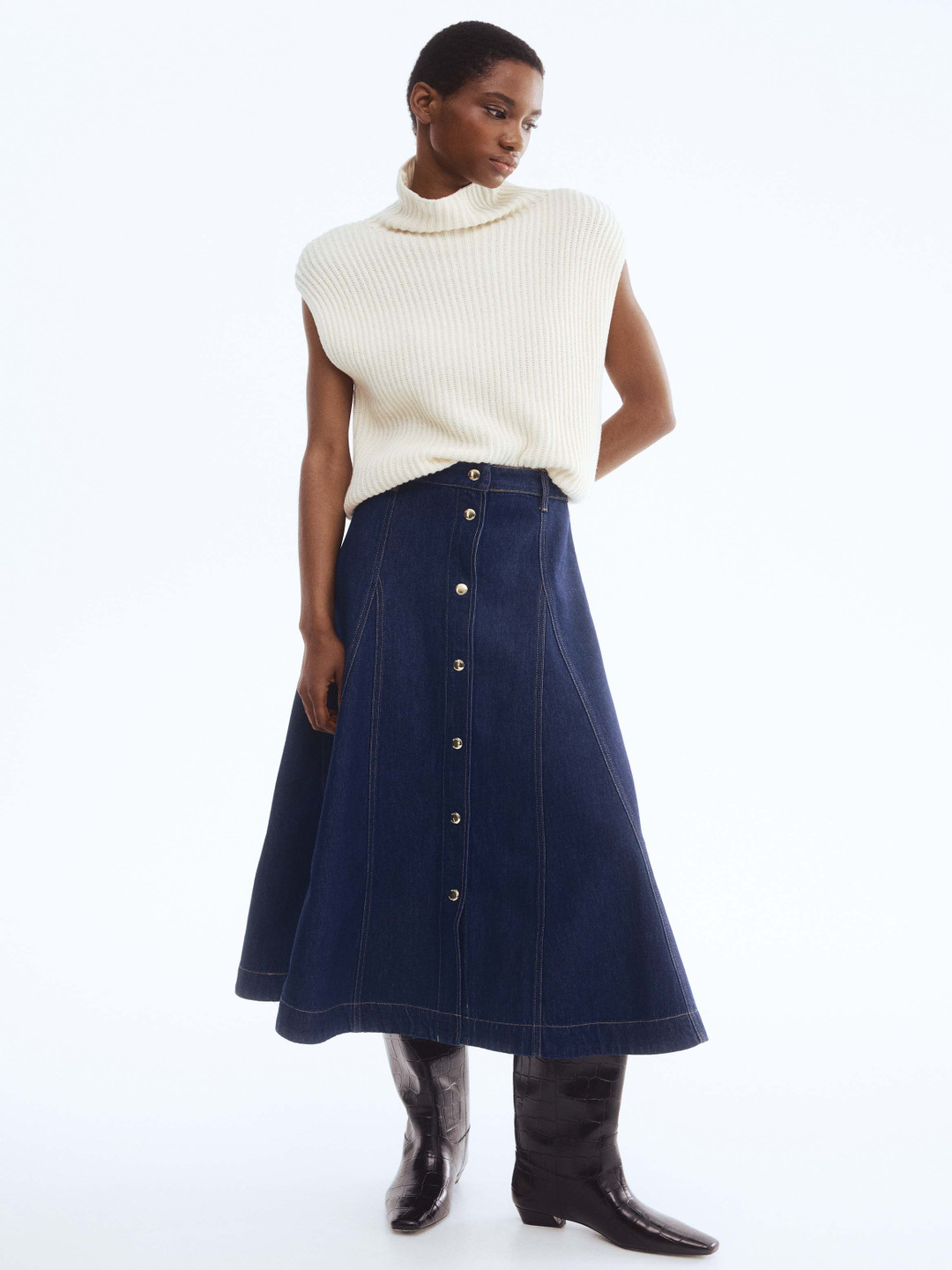 H&M A-Line Denim Skirt