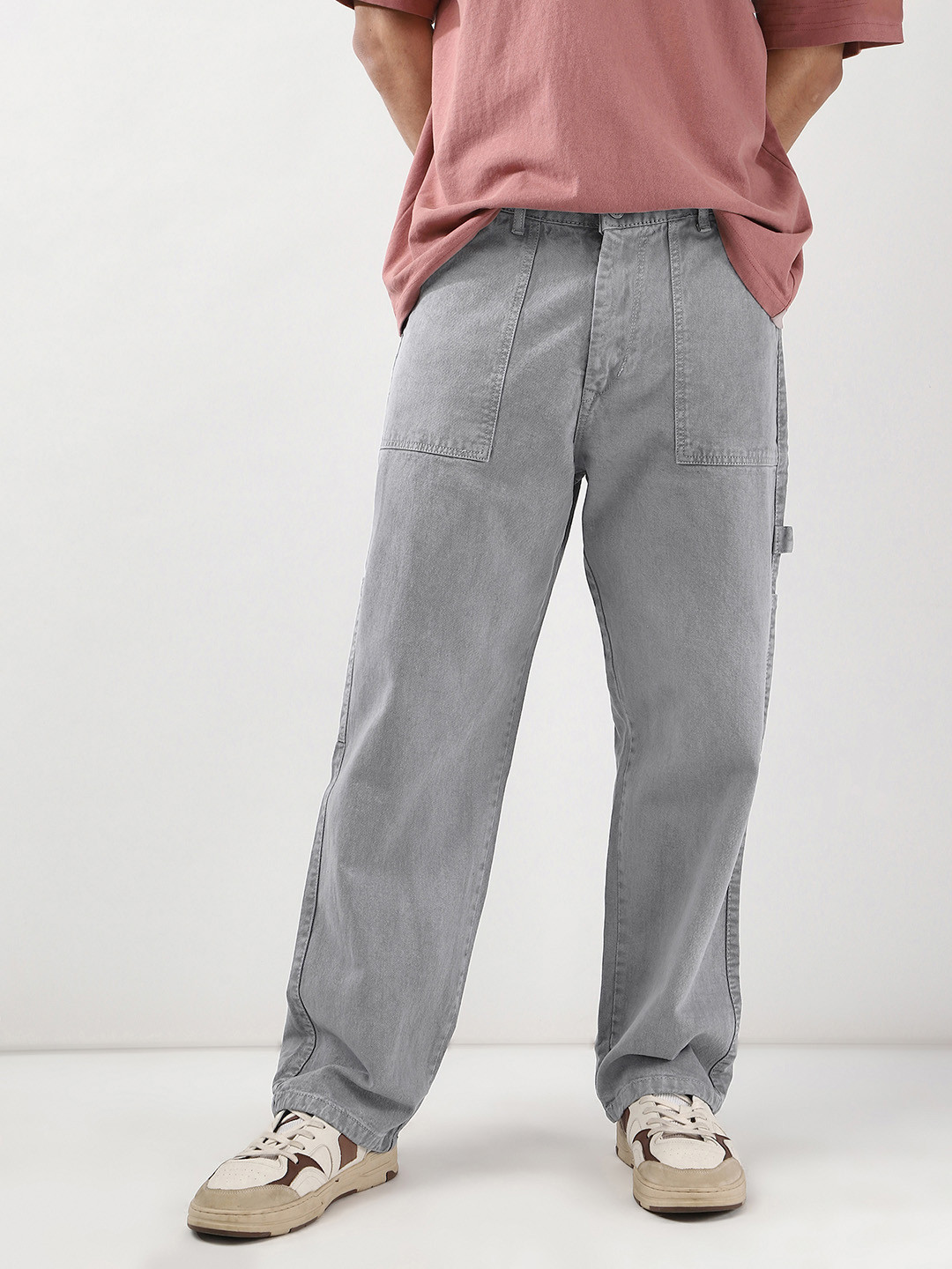 Urbano Fashion Men Loose Fit Carpenter Cargo Jeans