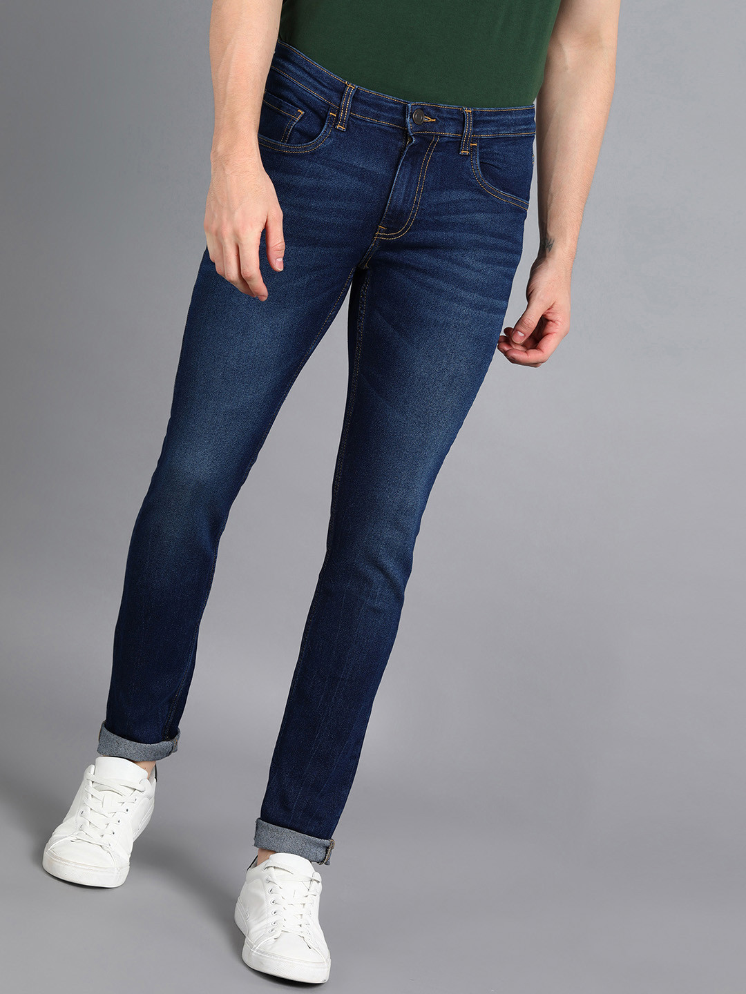 Urbano Fashion Men Blue Slim Fit Light Fade Stretchable Jeans