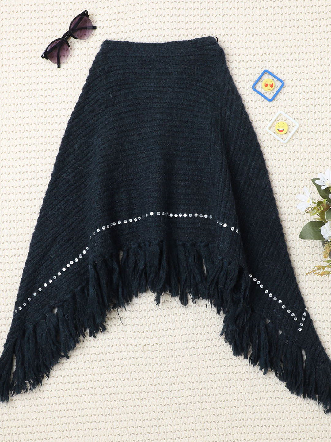 Yellow Apple Girls Embroidered Lapel Shrug