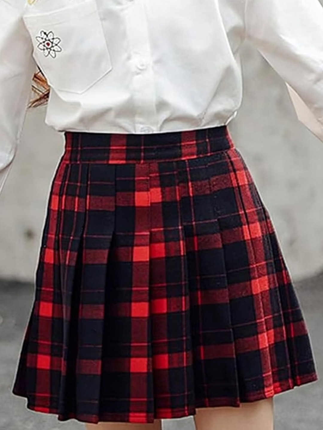 Xsole Girls Checked Skirt