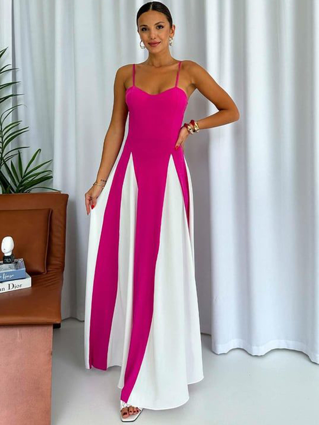 The Purple Chique Colourblocked Layered Maxi Dress