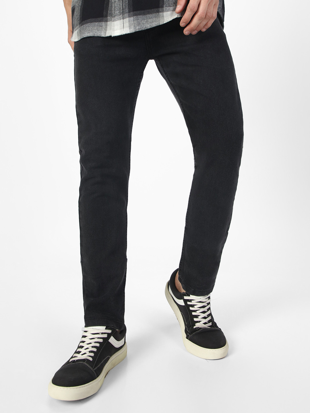 Urbano Fashion Men's Grey Slim Fit Washed Stretchable Jeans