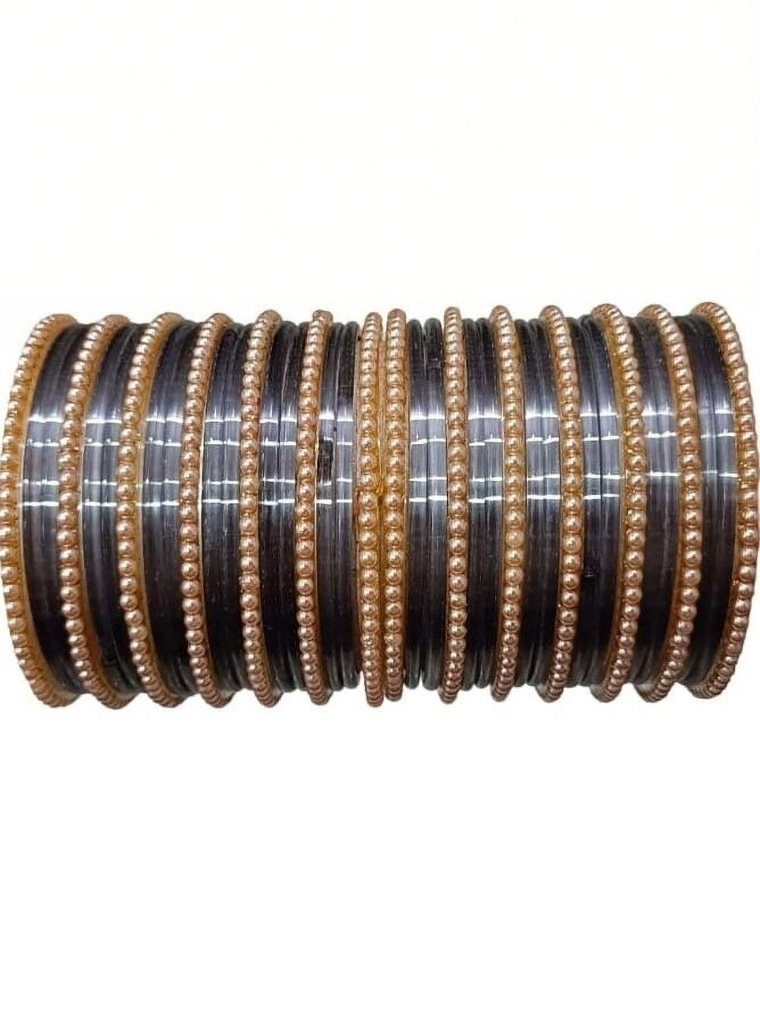 Adiba Fashion Factory Grey Glass Artificial Stones & Beads Bangle