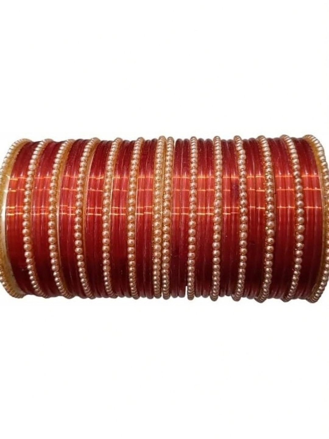 Only Offers Orange Glass Artificial Stones & Beads Bangle