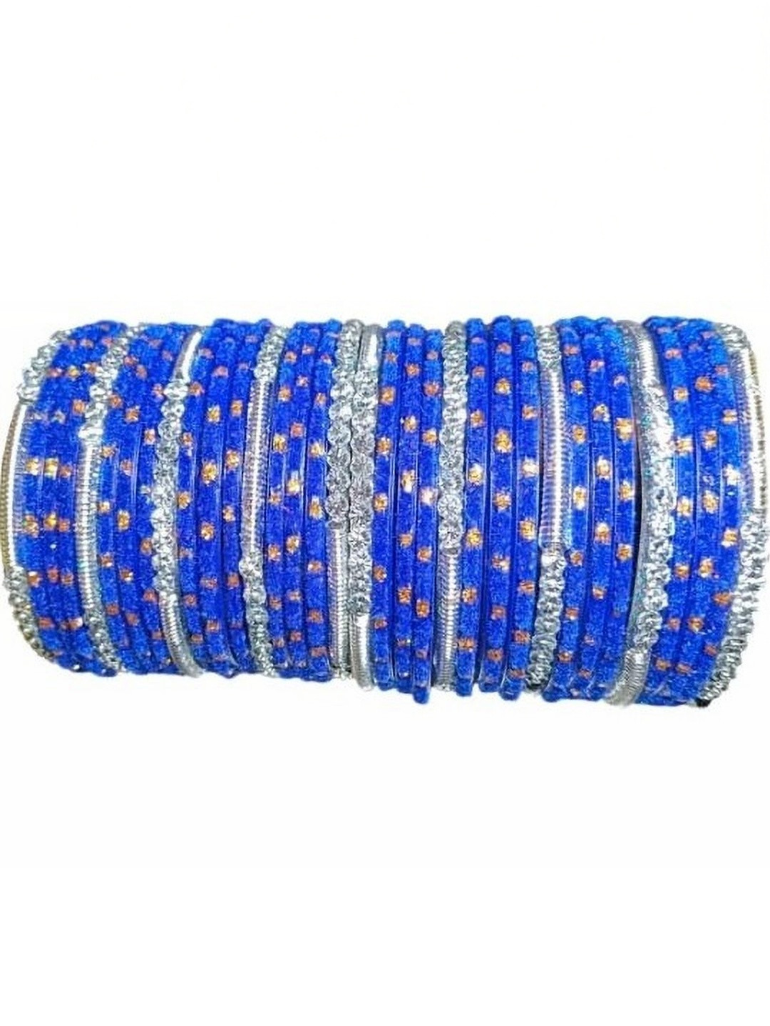 Only Offers Blue Glass Artificial Stones & Beads Bangle