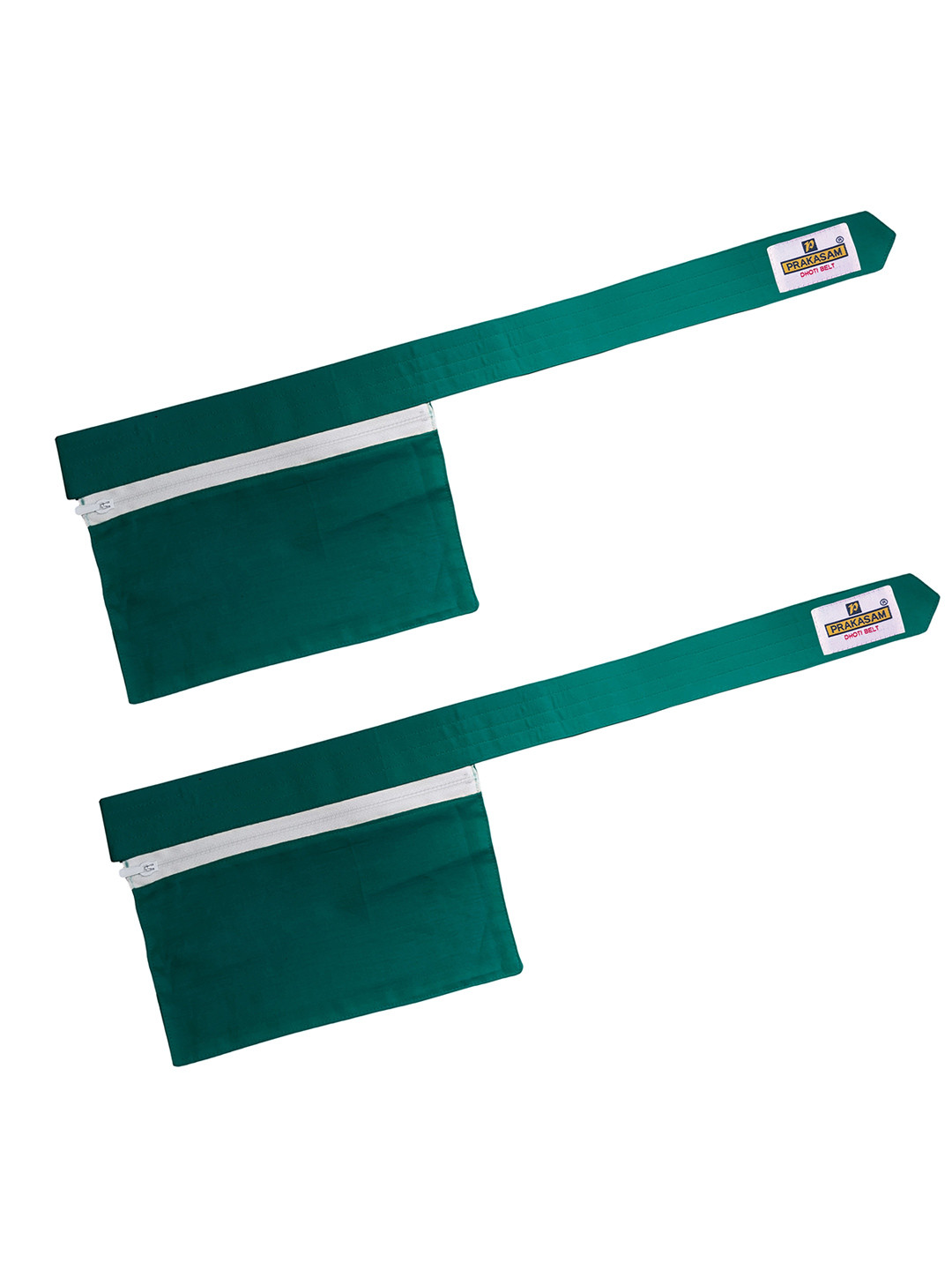 PRAKASAM COTTON Men Pack Of 2 Cotton Canvas Dhoti Belt & Zip Pouch Dhoti Belt