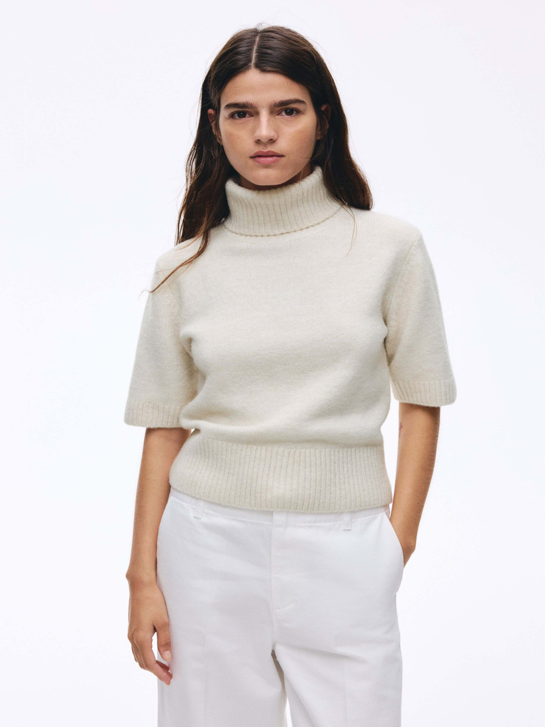 H&M Knitted Polo-Neck Top