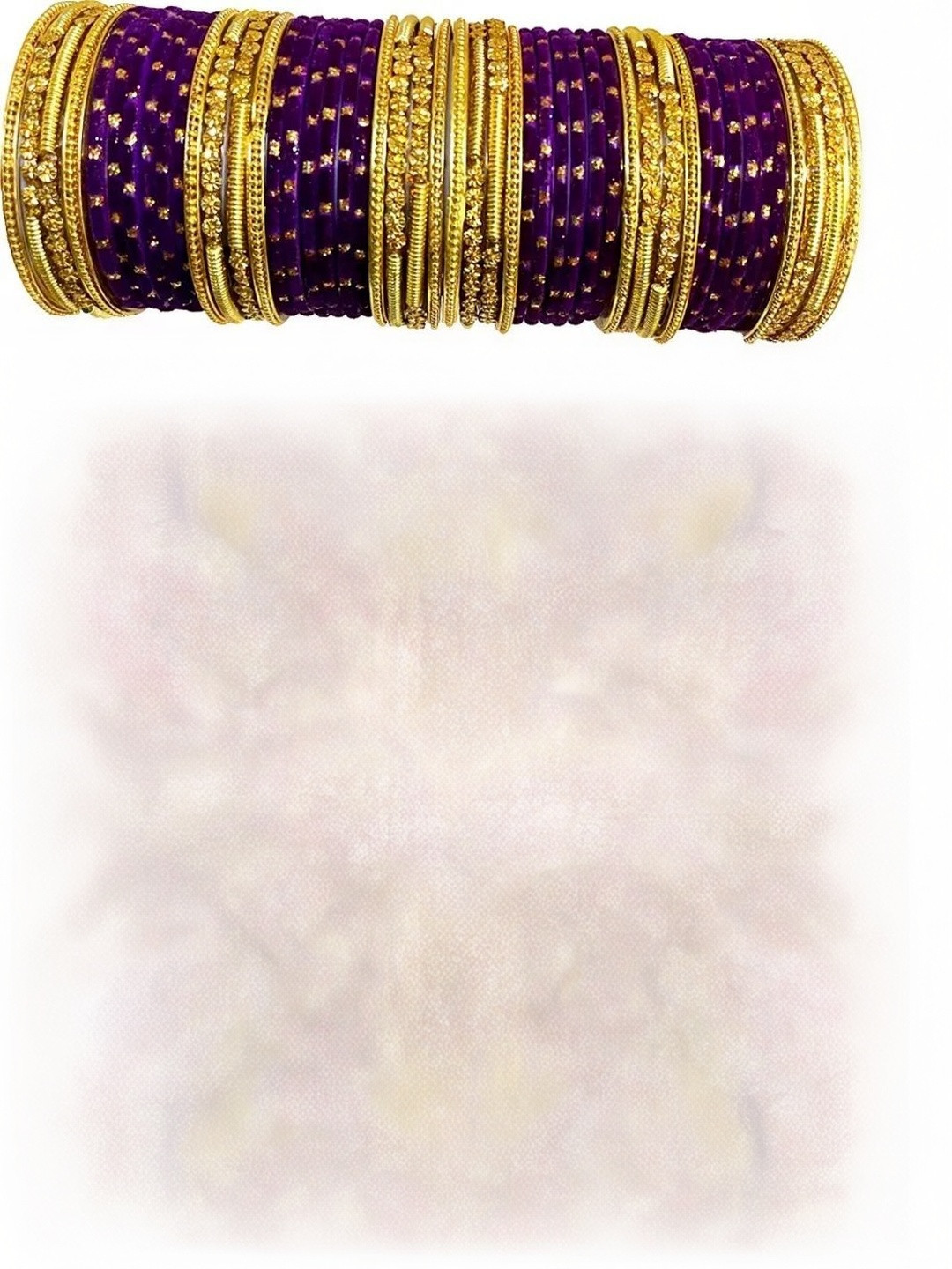 Only Offers Purple Glass Artificial Stones & Beads Bangle