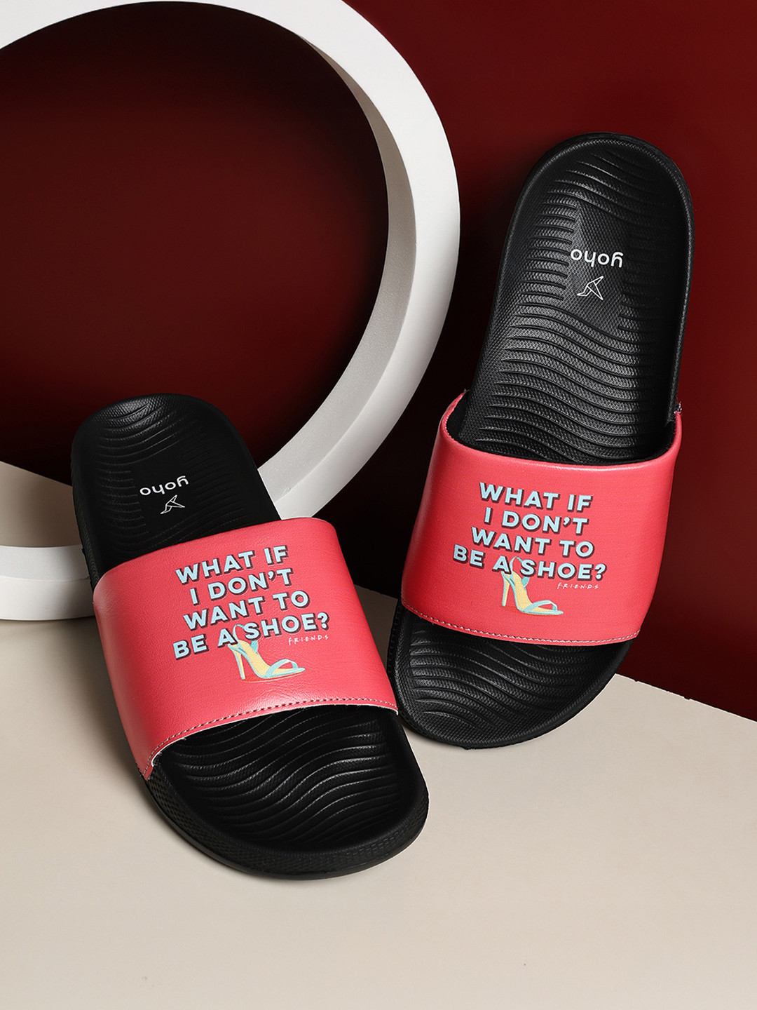 yoho Women Typography Printed & Textured Sliders
