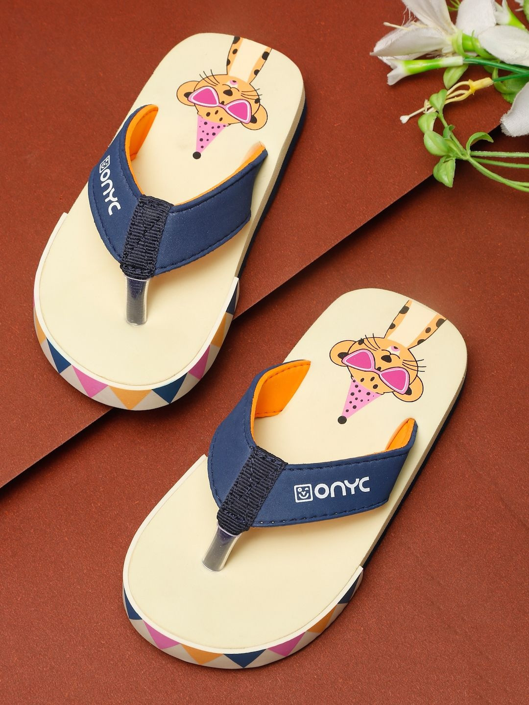 ONYC Unisex Kids Printed Thong Flip-Flops