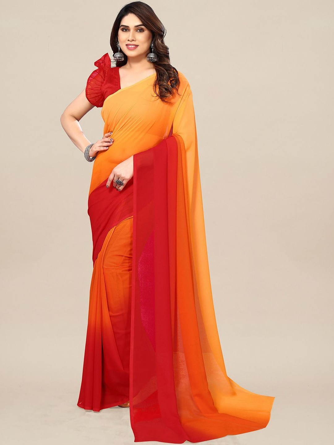 STYLETONE Ombre Poly Georgette Saree
