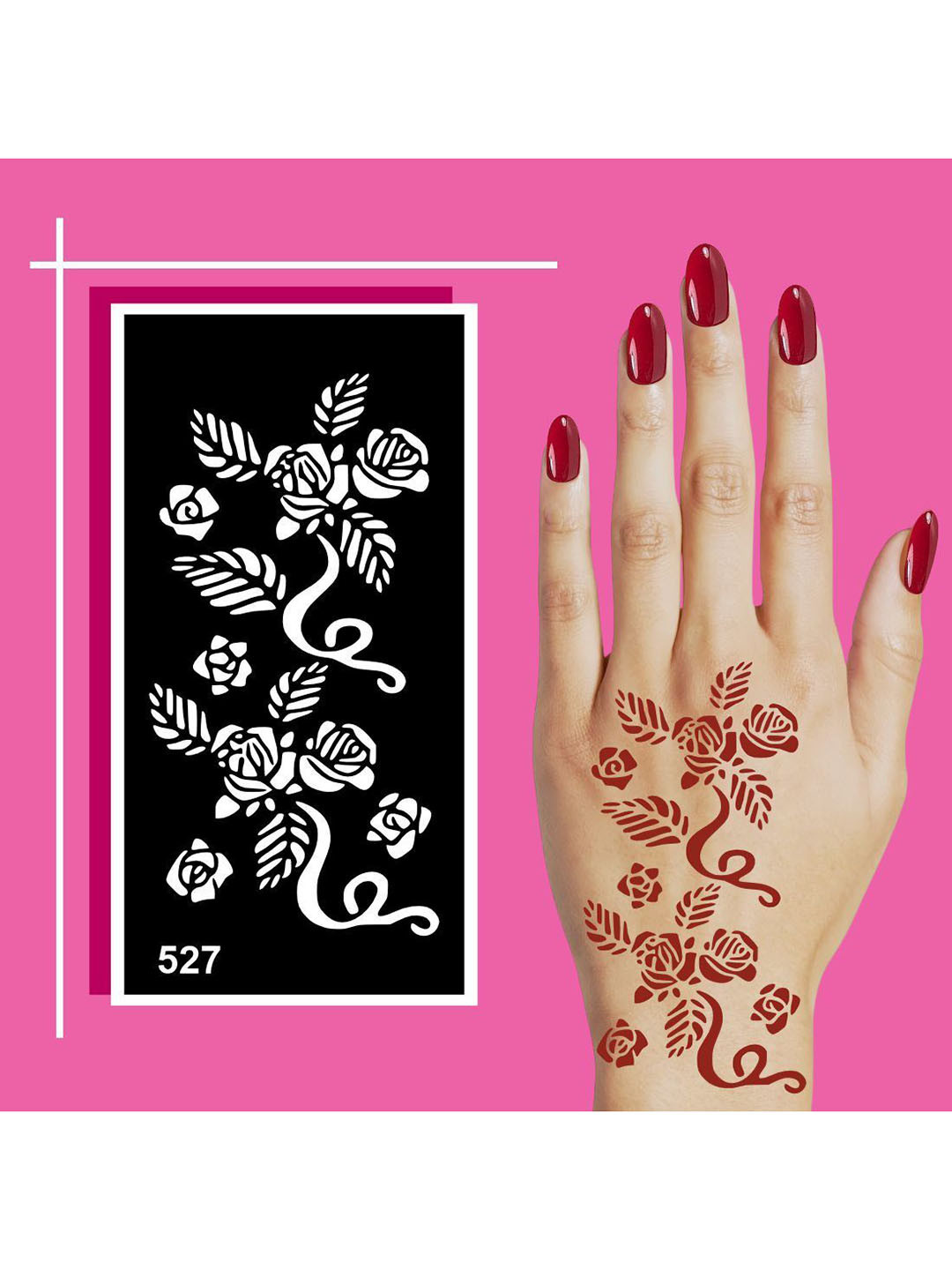 VOORKOMS Easy Application Mehndi Stencil Templates for Home Practice and Quick Results