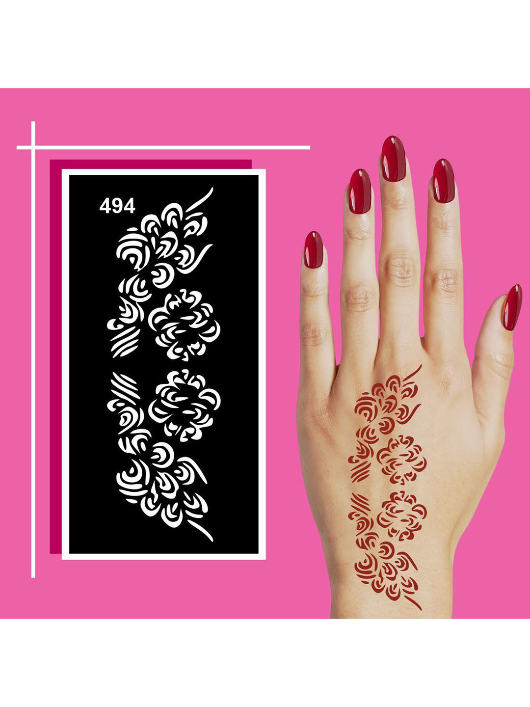 VOORKOMS Traditional Motif Mehndi Stencil Design Kit for Art Practice For Kids & Adults