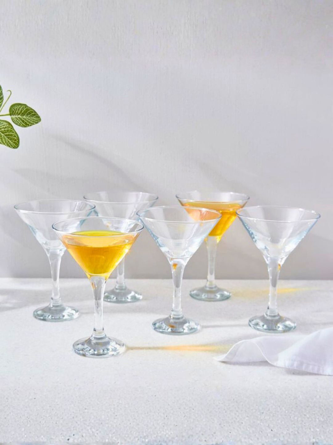 smart serve Transparent 6 Pieces Lead Free Martini Glasses 190 ml Each