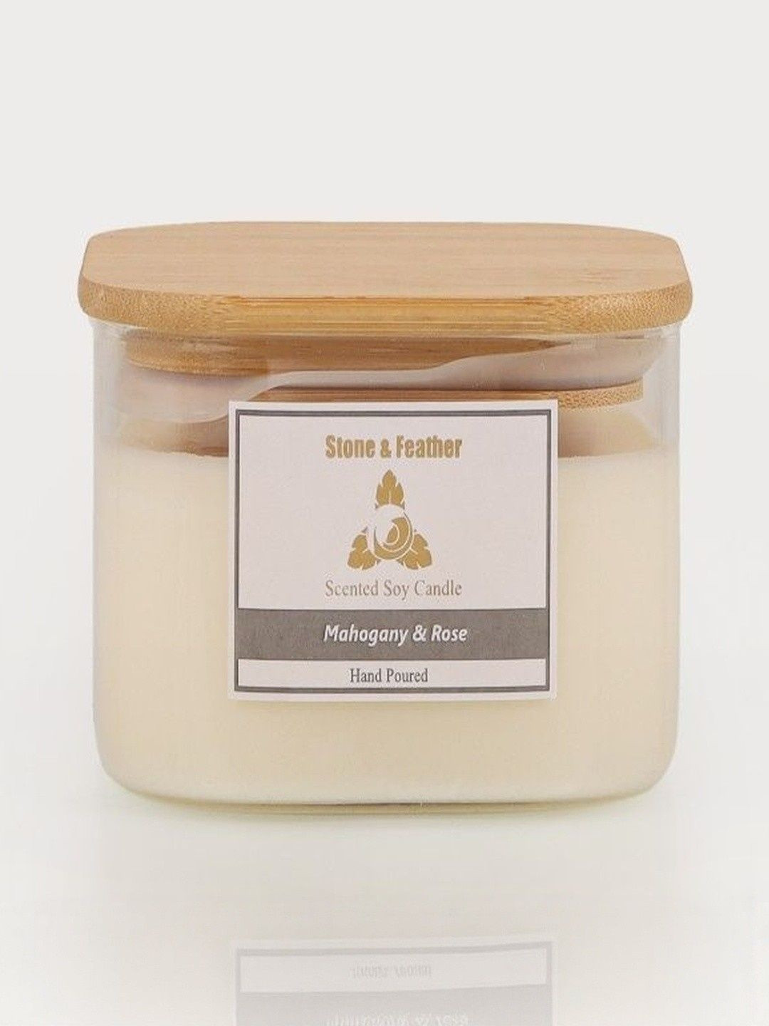 Stone and Feather Off White 1 pieces Jar Candle