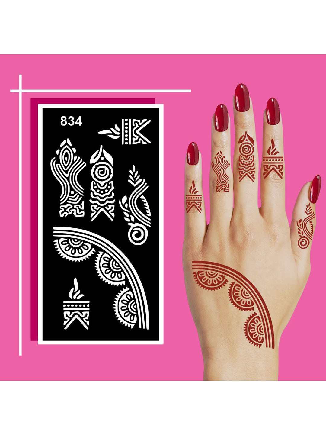 VOORKOMS Mehndi Stencil Kit for Learning and Decorating Hands