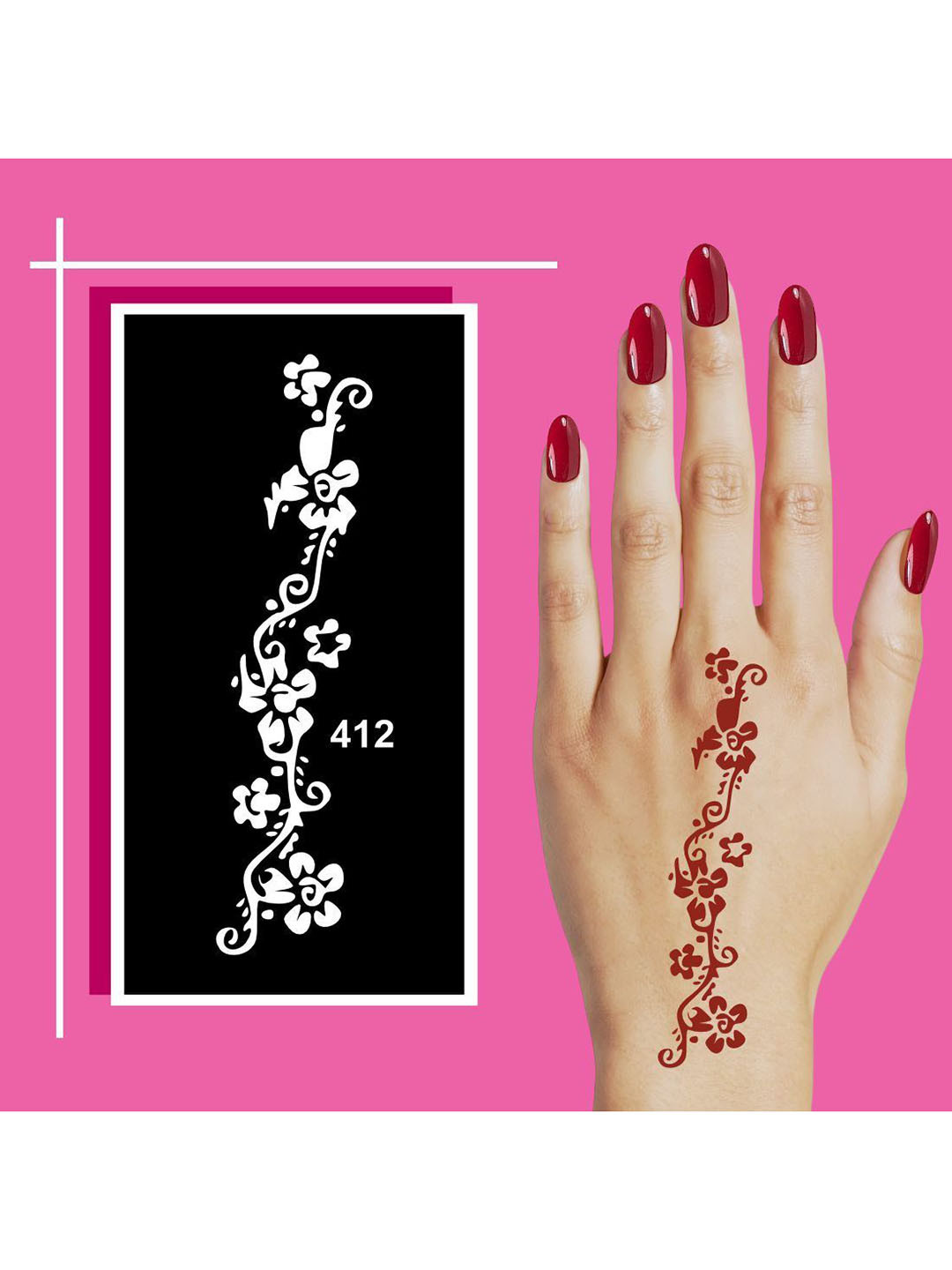 VOORKOMS Mehndi Design Stencil Stickers For Kids & Adults Both Sticker