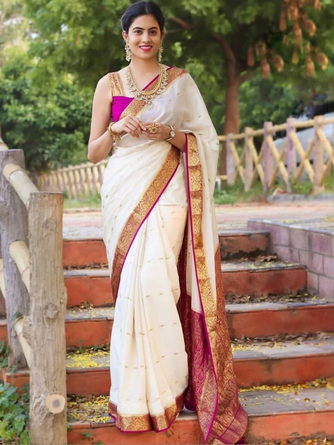 Supro Lifestyle Woven Design Zari Silk Blend Saree