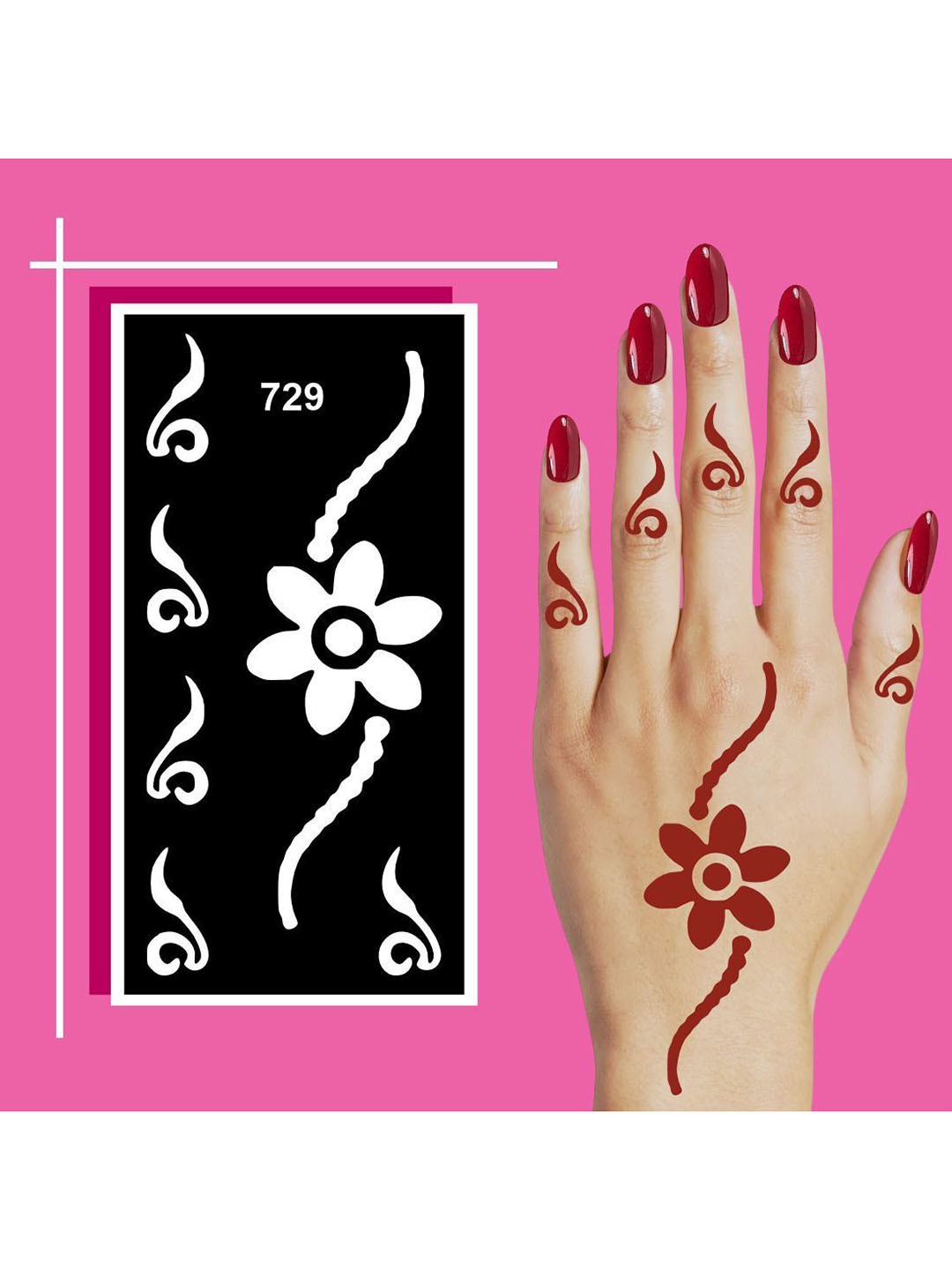 VOORKOMS DIY Mehndi Stencil Kit with Floral, Vine, and Dot Designs for Everyday
