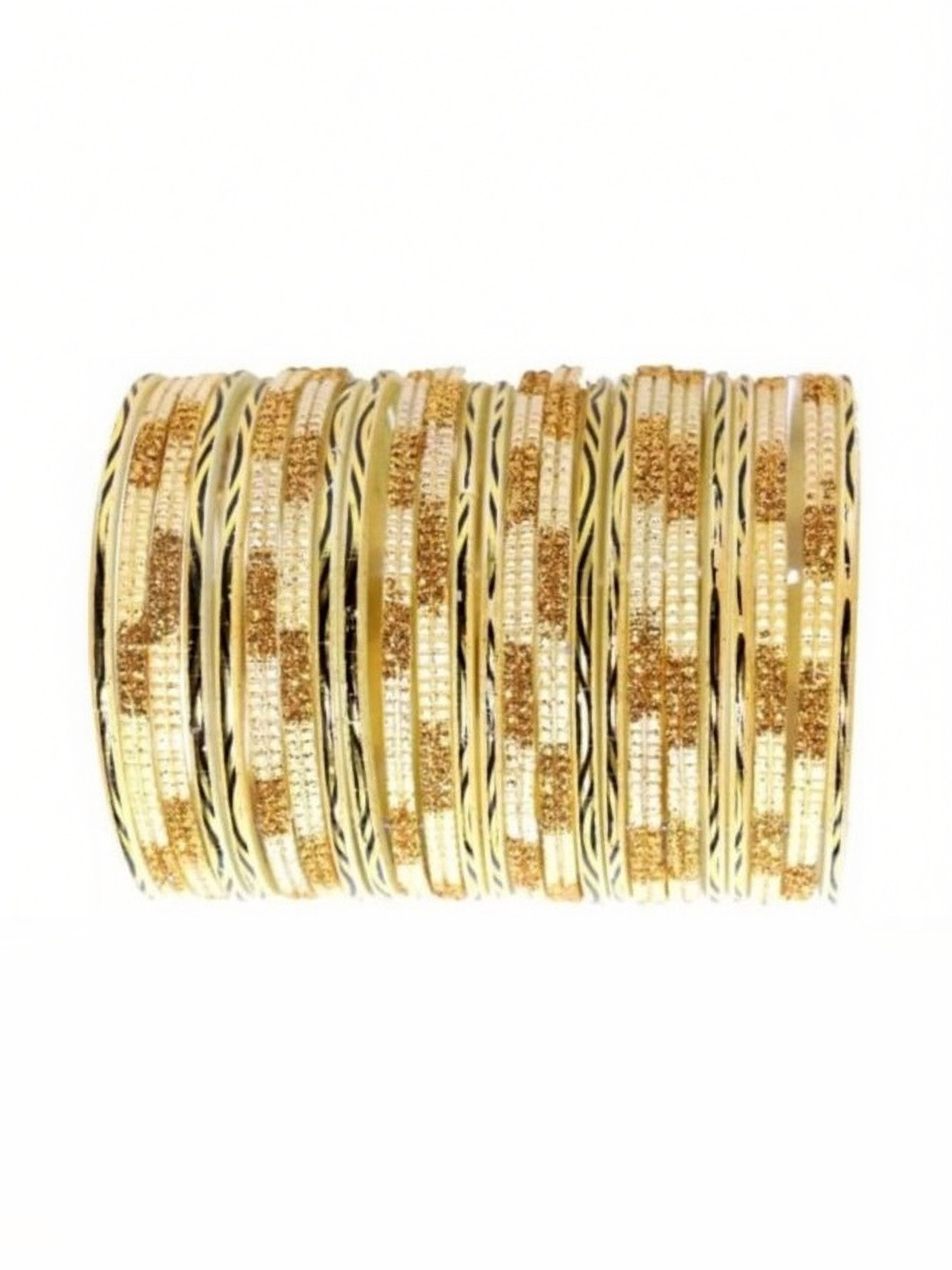 AMSHA White Glass Artificial Stones & Beads Bangle