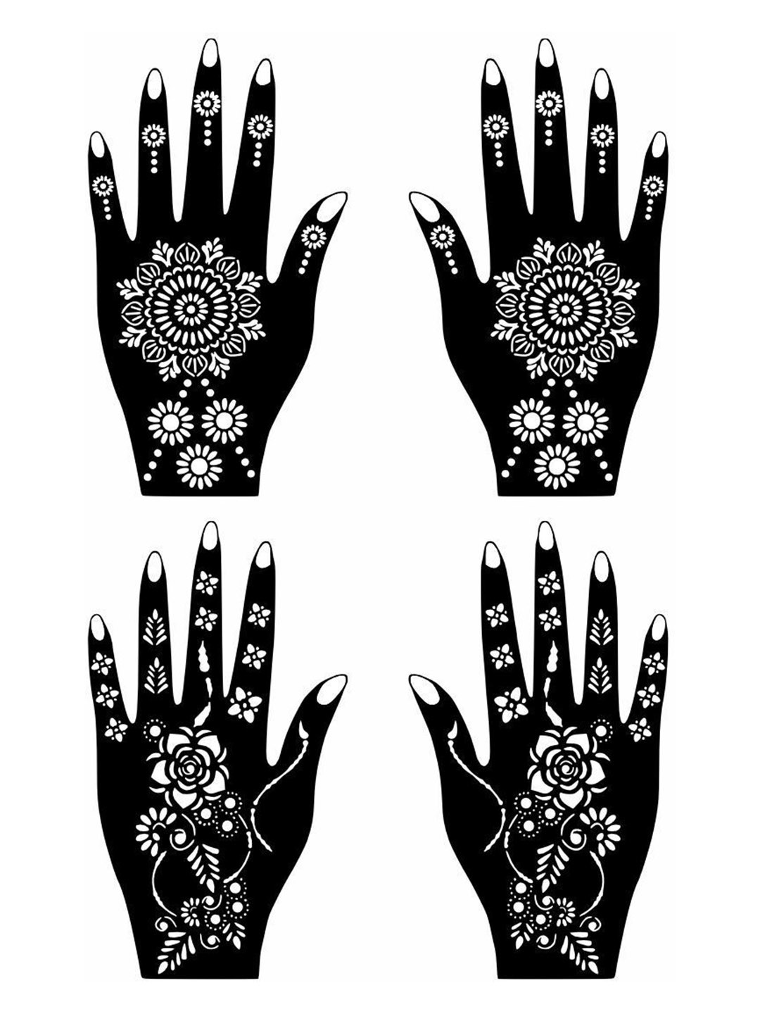 VOORKOMS Beauty Combo of Mehndi Design Stencils for Any Celebration Pack Of 2