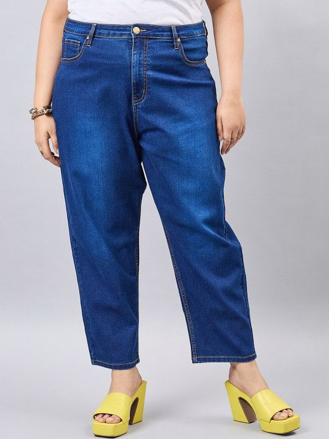 Style Quotient Plus Women Narrow High-Rise Light Fade Stretchable Jeans