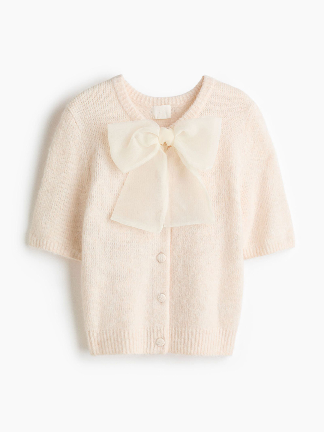 H&M Bow-Detail Knitted Cardigan