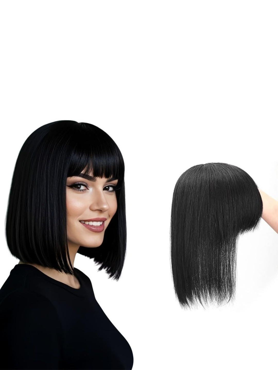 VIEWS Halo Straight Scalp Topper Hair Extension - Black - 14 Inch