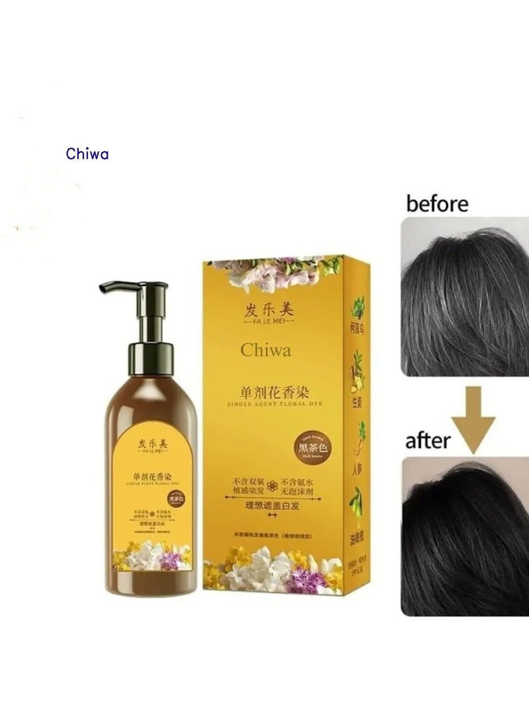 CHIWA Japanese Hair Dye Shampoo - 100 ml - Black