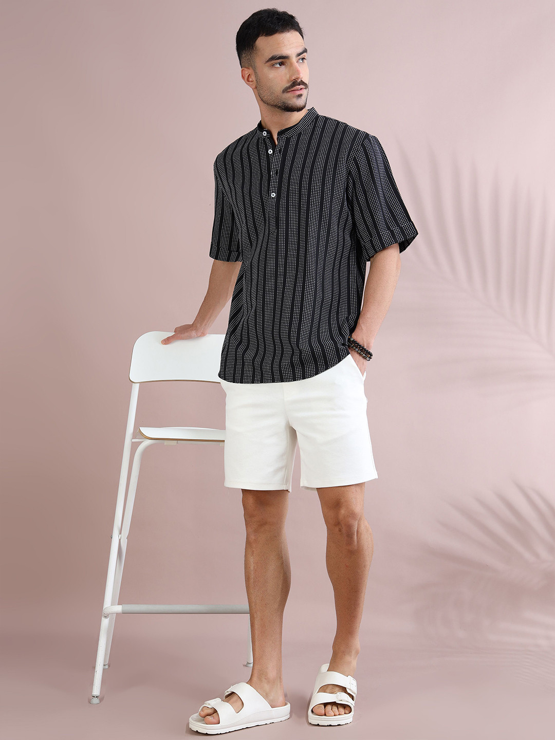 FILORI STUDIO Men Striped Daily Pure Cotton Straight Kurta