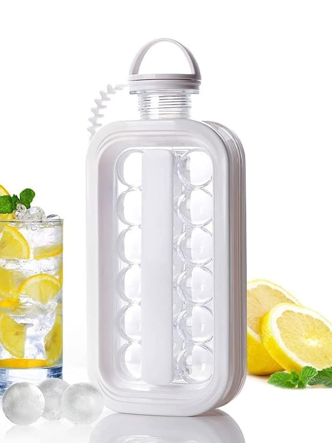 AUGEN White 2025 Plastic Portable Ice Maker Bottle