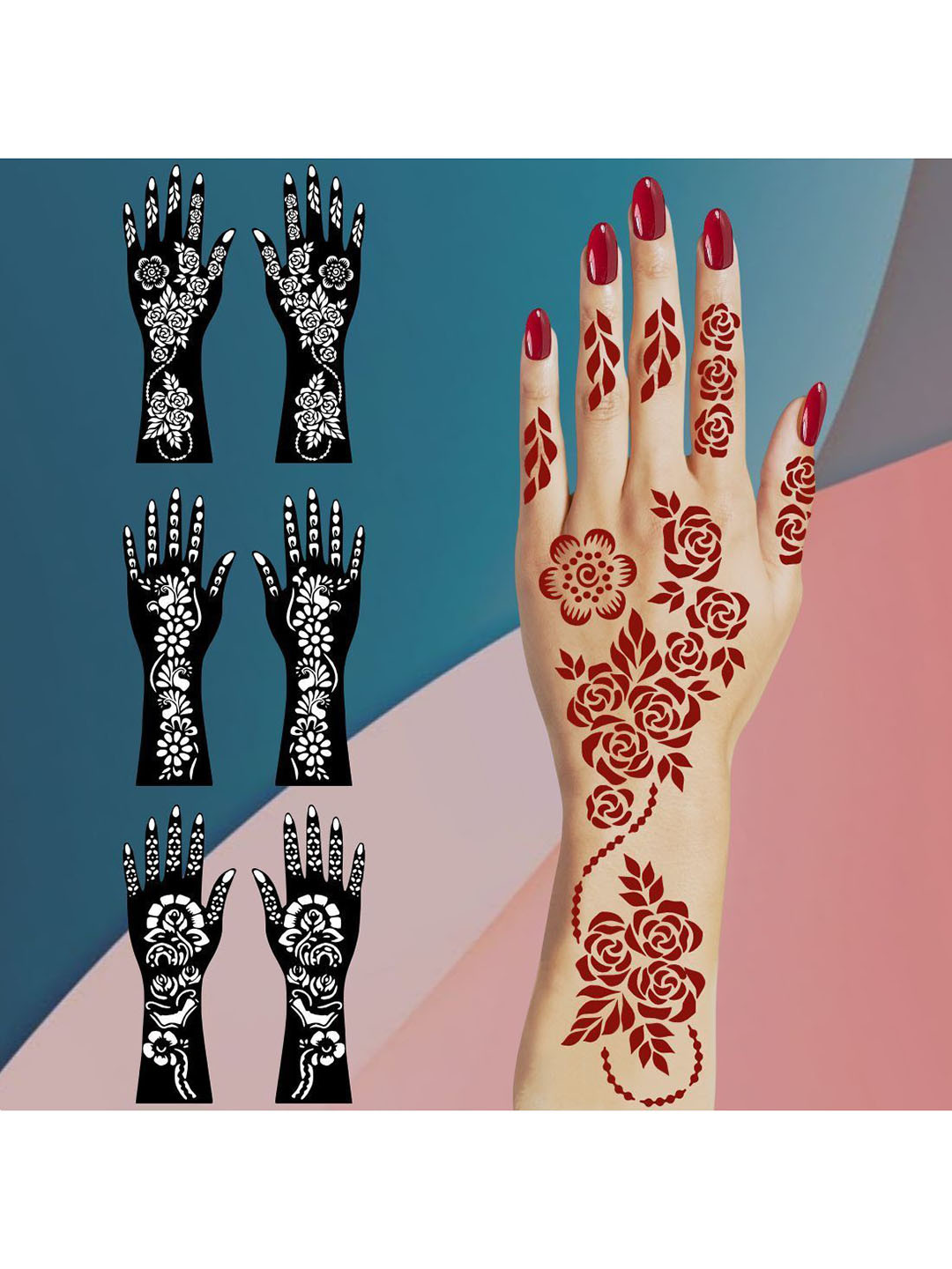 VOORKOMS Mehndi Stencil Sticker Best For Celebrating Special Moments With Friends