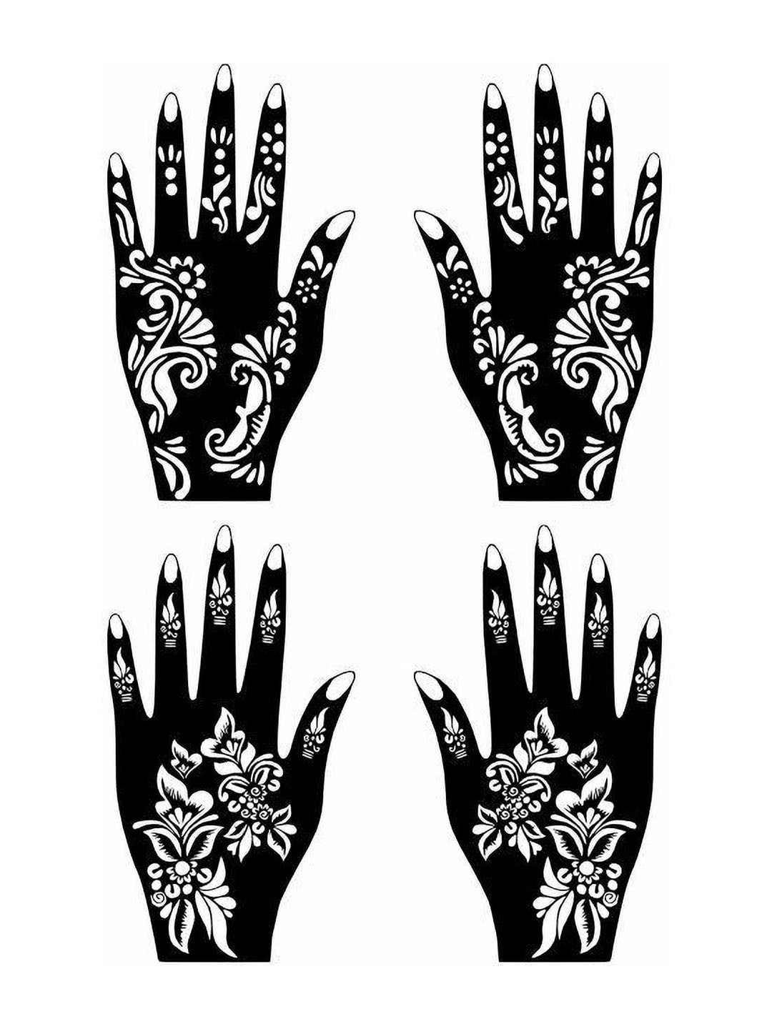 VOORKOMS Mehndi Stencil Stickers for Events Pack Of 2