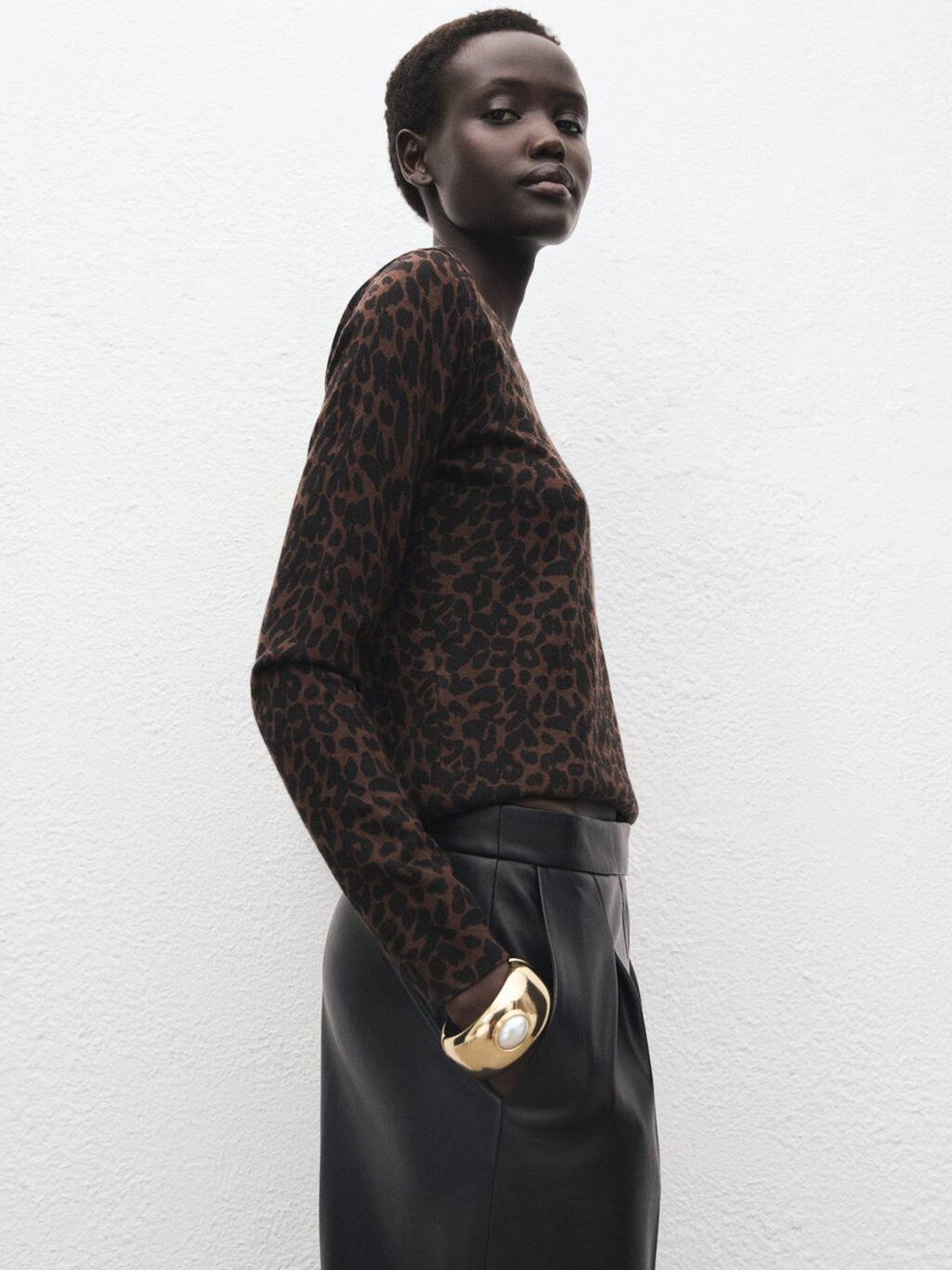 MANGO Animal Print Pullover