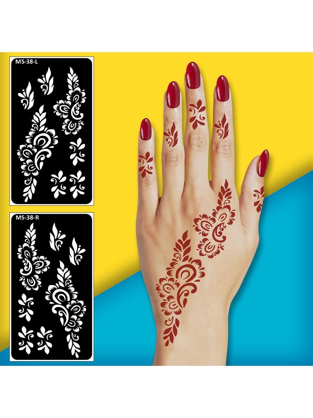 VOORKOMS Floral Mehndi Stencil Sticker