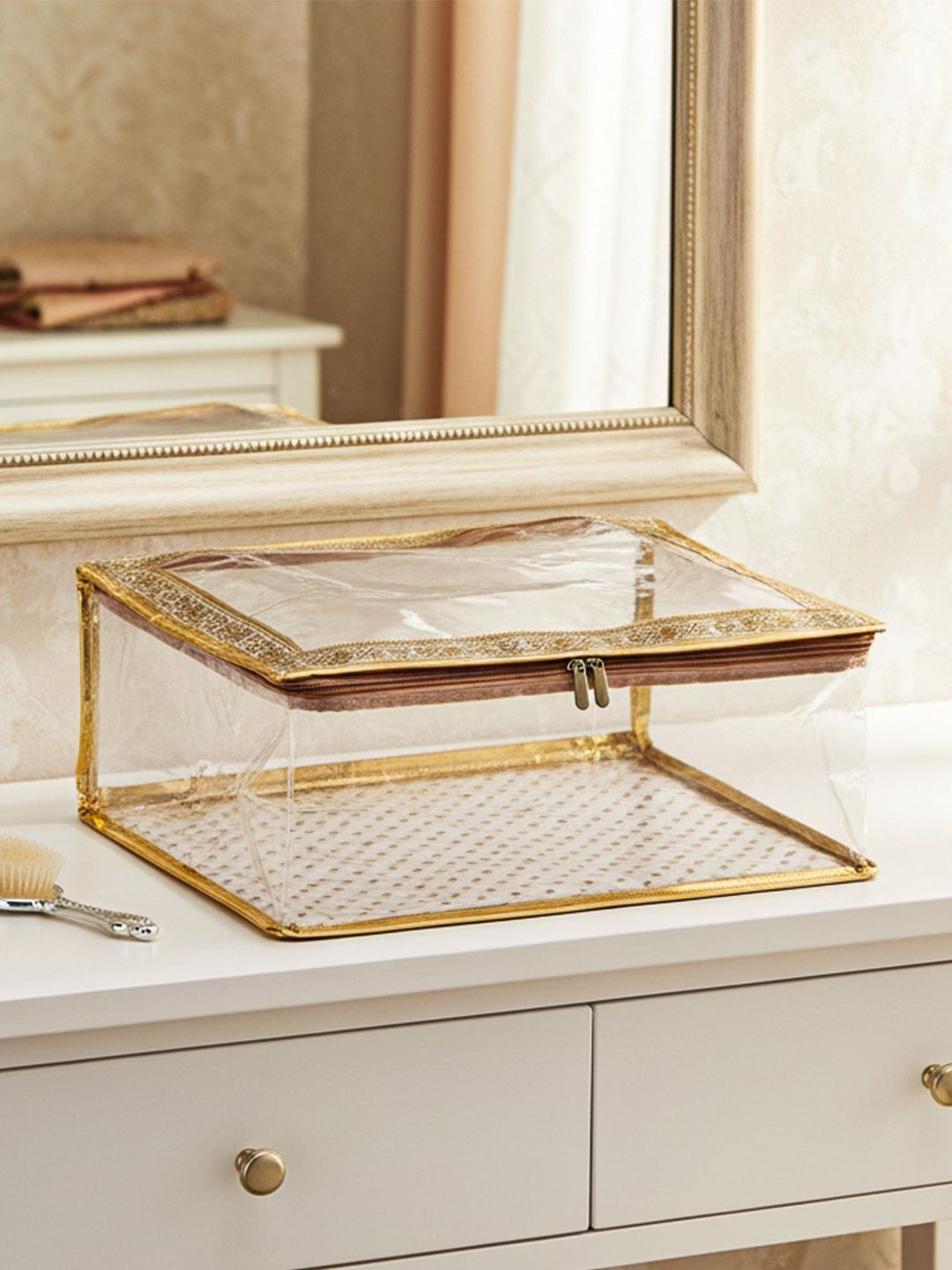 Kuber Industries Gold-Toned Set of 1 Regular Desk Organiser Organisers