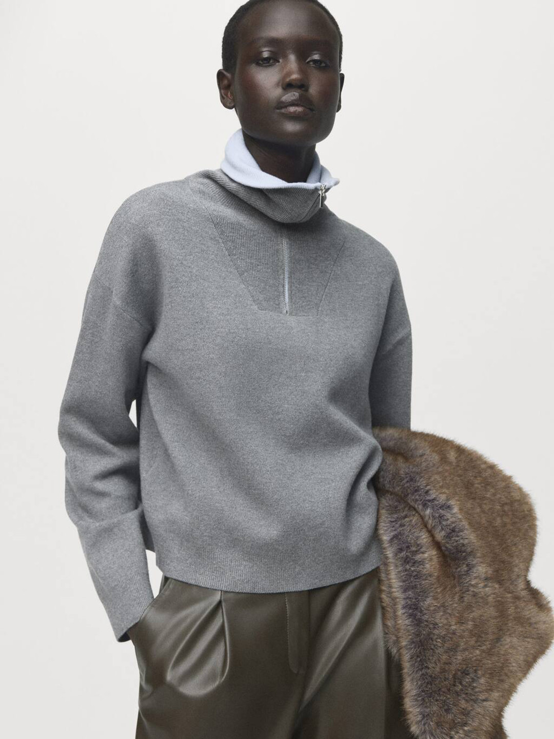 MANGO Turtle Neck Pullover