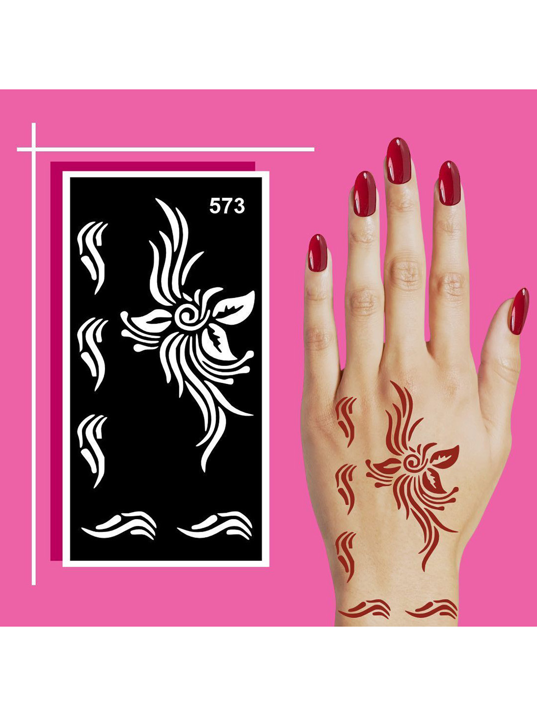 VOORKOMS Beautiful & Delicate Mehndi Stencil Design Kit with Traditional