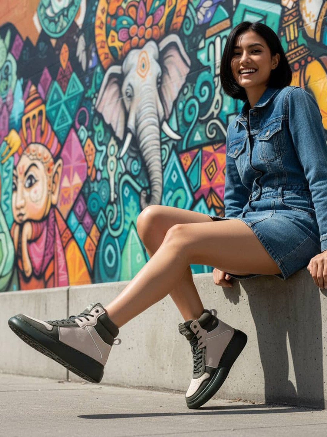 bacca bucci Discovery Noir Womens High-Top Sneakers