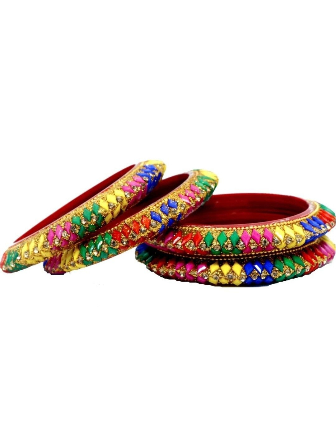 poshing Multi Glass Artificial Stones & Beads Bangles