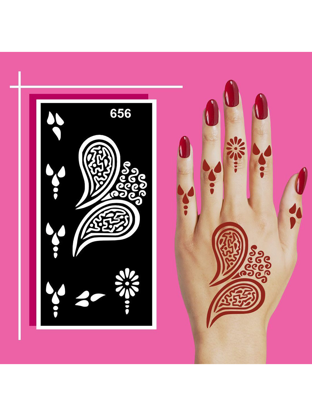VOORKOMS Smooth Finish Mehndi Stencil Sheets for Fast Artistic Application