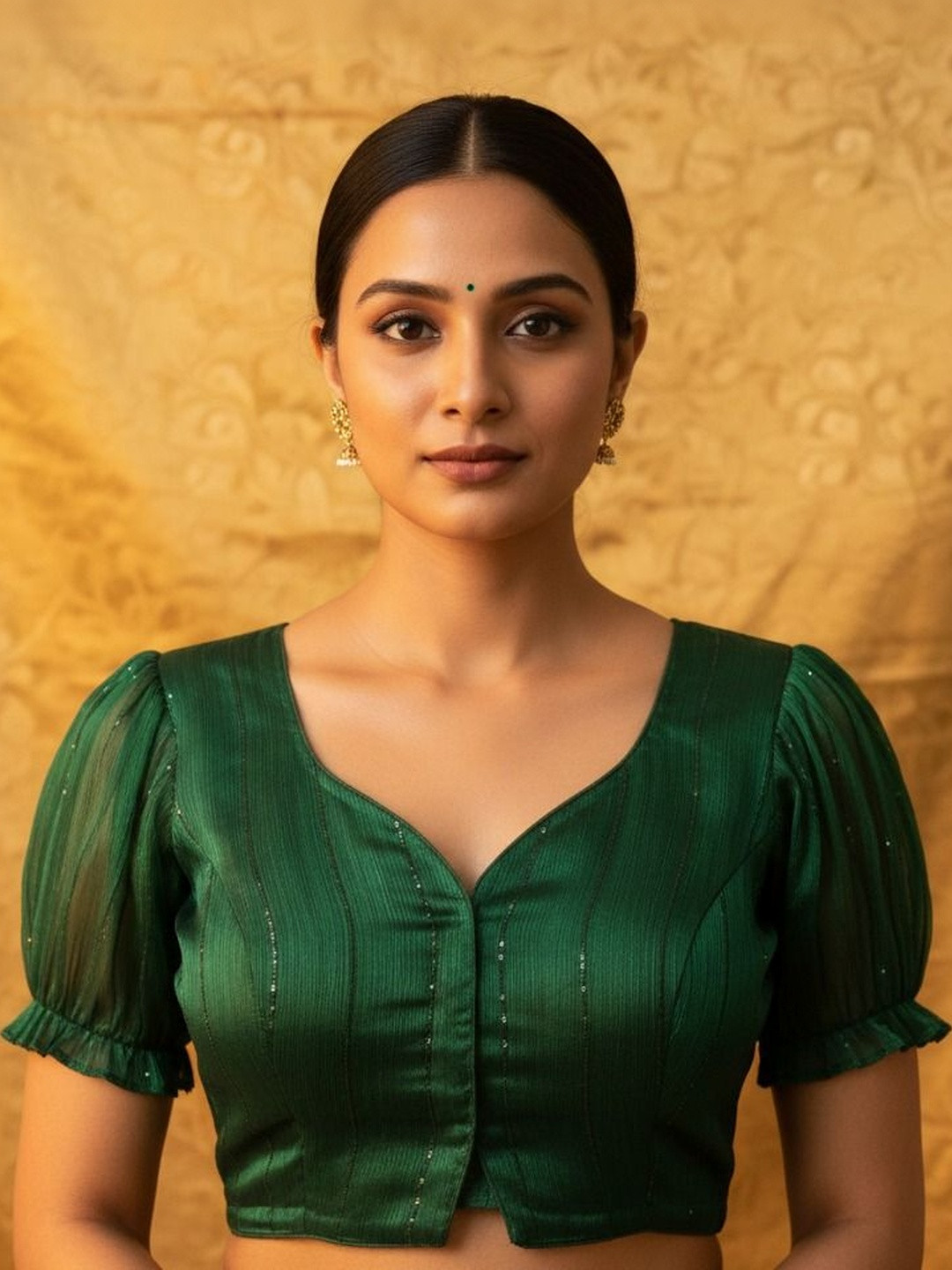 HERE&NOW Alterable Organza Saree Blouse with Elegant Design