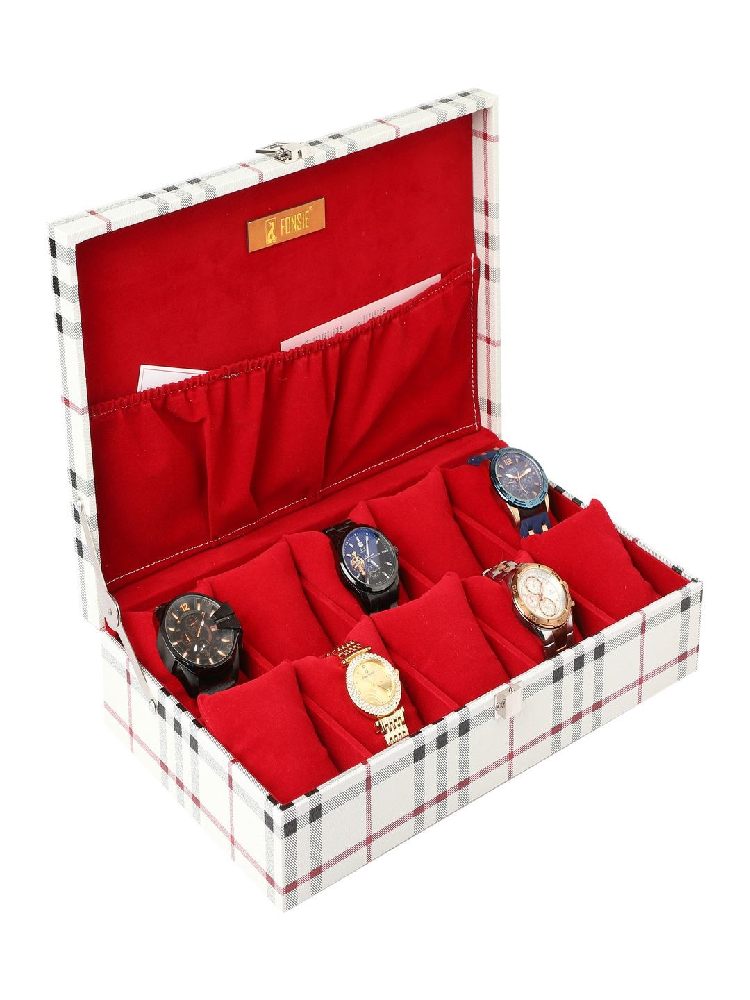 Fonsie Checked 10 Slots Watch Organiser
